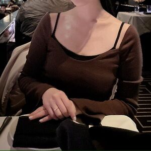 Brown Missguided Bell Bottom sleeve Sweater